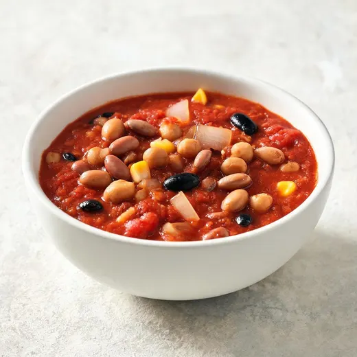 Three-Bean Stew With Corn and Cumin: 422 kcal, 22 g protein, grade A