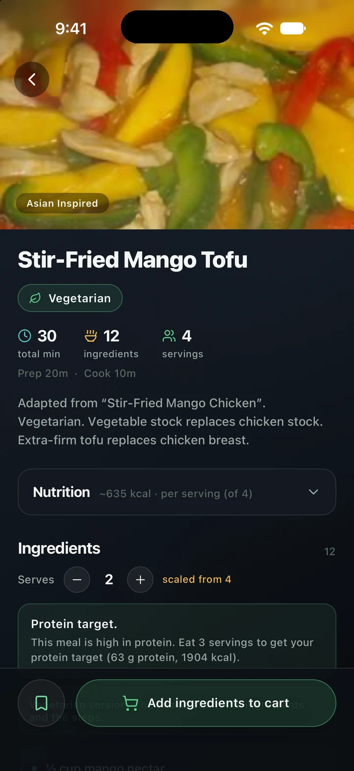 Stir-Fried Mango Tofu, the vegetarian version
